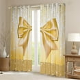 thumbnail image 2 of Manfei 3D Fashion Ribbon Blackout Curtains Set of 2 (52x84 Each) for Female, Chic Sequin Print Window Curtains, Glitter Yellow Diamond Curtains and Drapes, Living Room Curtains Decor, 2 of 6