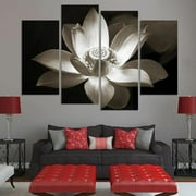 4 Panneau Fleur De Lotus Peinture Toile Mur Art Photo Chambre Décoration Peinture