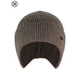 thumbnail image 3 of Luxtrada - Gorro de punto con visera para hombre, cálido, de invierno, con forro polar y orejeras (negro), 3 of 8