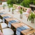 thumbnail image 3 of Blue Ombre Stripe Cloth Napkins, Farmhouse Striped Gradient Washable and Reusable Dinner Napkins Set of 6, Table Napkin for Kitchen Party Birthday Wedding Hotel Housewarming 20"x20", 3 of 8