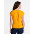 thumbnail image 4 of Time and Tru Women's Twist-Front Tee with Short Sleeves, Sizes XS-XXXL, 4 of 6