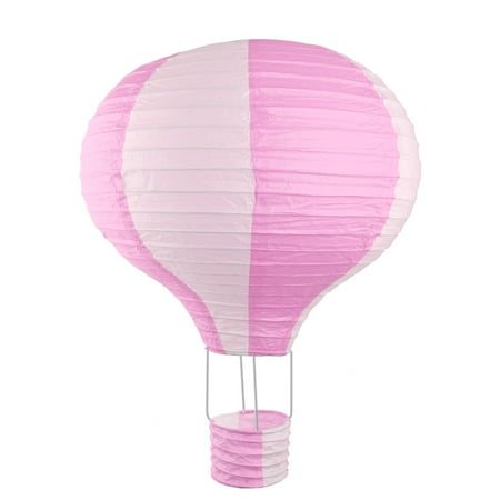 - Paper Lightless Hanging DIY Decor Hot Air Balloon Lantern Pink White 16 Inch Dia