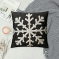 thumbnail image 2 of COMIO  Christmas Decorative Snowflake Throw Pillow Covers Canvas Cushion Cases Holiday Decor Soft Pillowcases for Couch Sofa Bedroom Car Black, 2 of 5