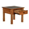 thumbnail image 3 of Marv Side End Table w Drawer, 26 Inch Square Slate Inlay Top, Brown, 3 of 5