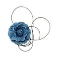thumbnail image 4 of Milageto Flower Choker Necklace Big Floral Necklace for Prom Party Engagement Holiday Light Denim, 4 of 8