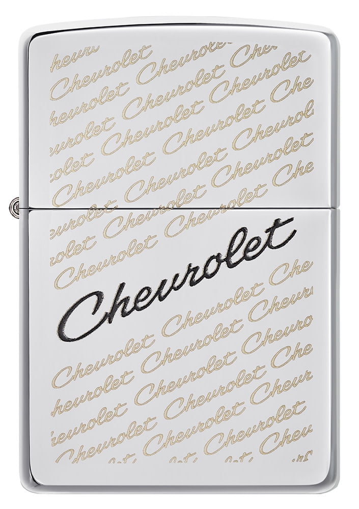 Zippo Chevrolet Script Logo High Polish Chrome Pocket Lighter