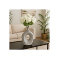 thumbnail image 4 of Elegant Ceramic Vase with Hollow Center for Living Room Decor - Contemporary Flower Vase for Home Decor and Room Display - Sculptural Accent for Bedroom, House, Office and Table - 14", Silver, 4 of 16