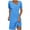 Blue, variant on Rvkxad Womens Summer Dresses Under $10 A-Line V Neck Tunic Dress Vacation Loose Flowy Solid Color Buttons Short Sleeve Sundresses Blue