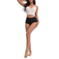 thumbnail image 2 of INSPIRE CHIC Women's Underpants Satin High Waisted Lace Trimmed Tummy Control Underwear Briefs  M Black, 2 of 5