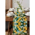 thumbnail image 4 of Yellow Lemon Table Runner 120 Inches, Summer Fruit Floral Blue Stripe Burlap Bed Runner Dresser Scarves Tabletop for Indoor Outdoor Parties/Ceremony/Banquet, 13"x 120", 4 of 8