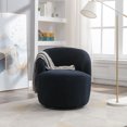 thumbnail image 4 of Accent Chair Sofa Armchair With Black Powder Coating Metal Ring Teddy Fabric Soft Cushion Chair For Living Room Lounge Bedroom, 4 of 8