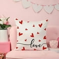 thumbnail image 2 of Valentine''s Day Pillow Covers 18x18 Inch Set of 2 Red Hearts Decor White Throw Pillow Covers Valentine''s Day Cushion Case Decoration for Sofa Couch 59, 2 of 6