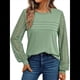 thumbnail image 3 of Camisas de Larga para Mujer, Blusas Elegantes e Informales de Encaje, Conjuntos de Otoño 2025, Camisetas y Ropa de Trabajo. Verde S, 3 of 8