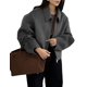 thumbnail image 1 of Chaqueta BQDCQB para mujer, lana recortada, cálido, forro polar de invierno, gris, 1 of 7