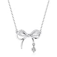 thumbnail image 2 of SSKFHGI Silver Butterfly Necklace with Zircon and Pearl Pendant Elegant Womens, 2 of 8