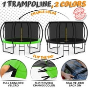 JUMPZYLLA Trampoline 8FT 10FT 12FT 14FT Trampoline with Enclosure - Recreational Trampolines with Ladder and Galvanized Anti-Rust Coating, ASTM Approval- Outdoor Trampoline for Kids