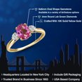 thumbnail image 2 of Gem Stone King 10K Yellow Gold Pink Mystic Topaz and Lab Grown Diamond 3-Stone Ring for Women | 1.52 Cttw | Oval 8X6MM | Gemstone November Birthstone | Size 8, 2 of 6
