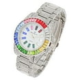 thumbnail image 3 of Charles Raymond Women's Baguette Cut Rainbow Iced Out Watch combs of you choices With Bling'ed Out Tennis Bracelet or Necklace with Matching Diamond Crystal Set - Rainbow-23 (ST10372ML-TB SLV), 3 of 5