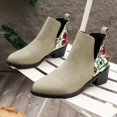thumbnail image 3 of NECHOLOGY Botas Mujer Adulto Femenino Zapatos Botines mujer Otoño nuevas botas grandes europeas y con tacones gruesos puntiagudos botas estampadas (White, 6.5), 3 of 7