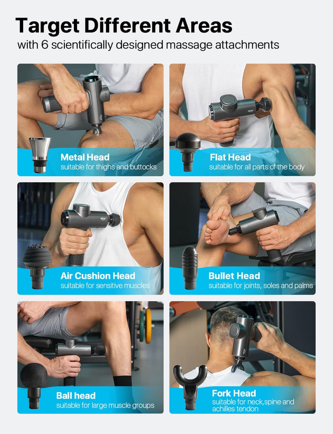 ALLJOY Massage Gun Deep Tissue Muscle with Metal Head, Professional Powerful Muscle Massager Gun for Athletes, Electric Massager Gun for Pain Relief, with Carry Case