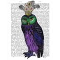 thumbnail image 2 of Fab Funky 12x14 Black Ornate Wood Framed with Double Matting Museum Art Print Titled - Purple Owl, 2 of 4