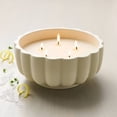 thumbnail image 3 of 5-Wick Rustic Ceramic Salt Scalloped Jar Candle Cream 32oz, 3 of 5