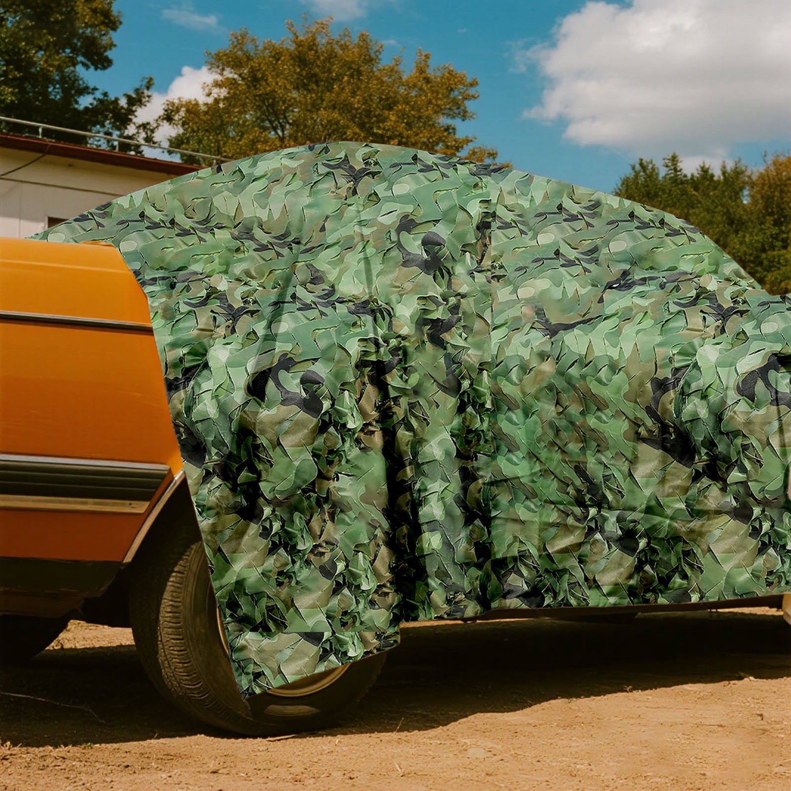 Camouflage Netting Bulk Roll for Hunting Blinds, Camping,Outdoor Cover Woodland Camo Mesh for Sunshade,Ghillie Suit,Party Decor Car Cover Durable Reusable Camouflage Net(157.48*118.11Inch)