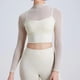 thumbnail image 3 of Camiseta de malla para Yoga para mujer, Sudadera con capucha de verano, abrigo de manga larga, ropa de gimnasio para entrenamiento, chaqueta para correr, ropa deportiva, 3 of 5