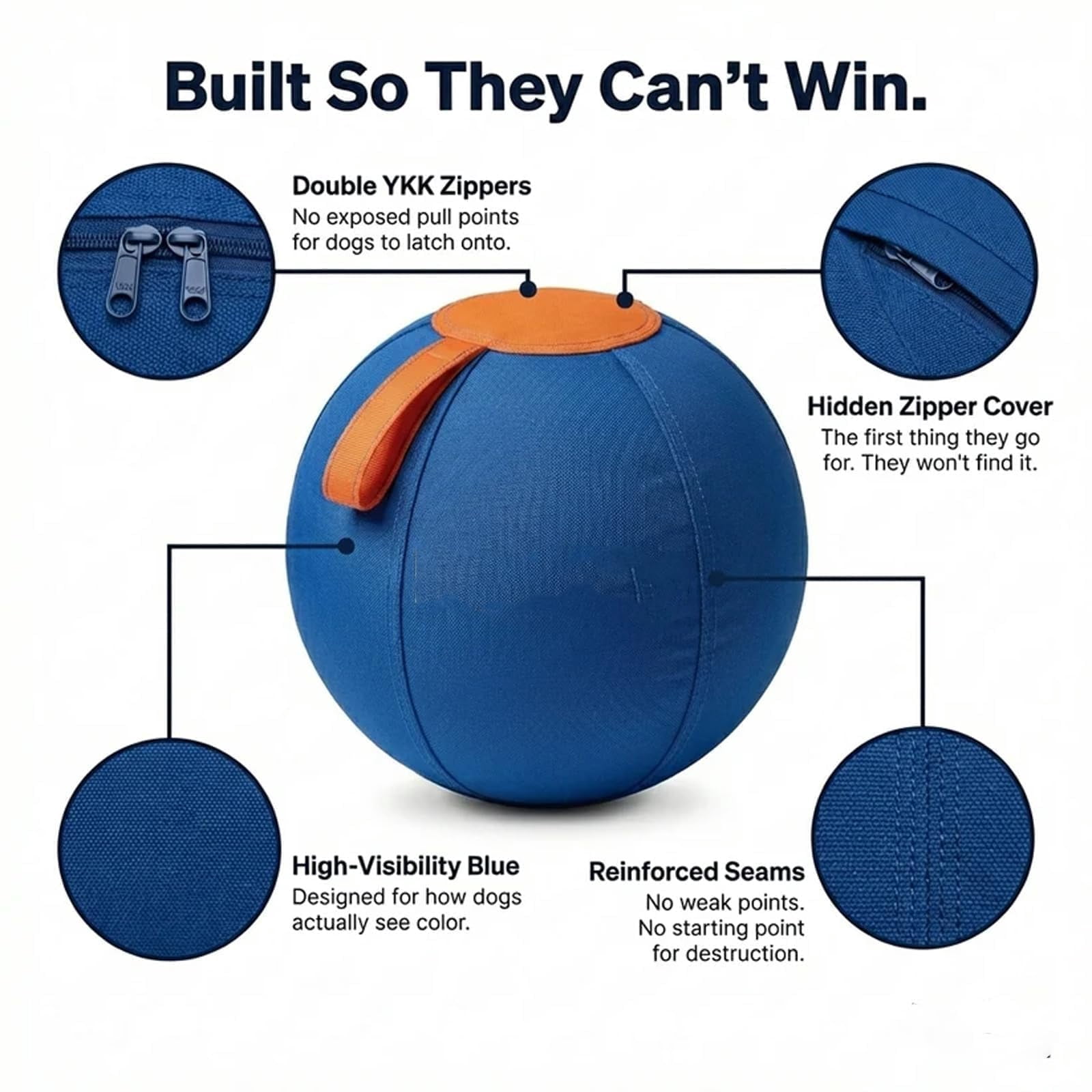 Bsklri Herding Ball, Complete Tear-Resistant Herding Ball for Dogs, Inflatable Interactive Pet Training Play Balls, Tough Chew-Resistant Outdoor Exercise Gear for Large Breeds & Horses