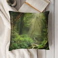 thumbnail image 3 of Art Forest Tropical Jungle Stream Rock deep Forest Tree Pillow Covers Pillowcases Home Decor Bed Couch Sofa Office Living Room Cushion, 3 of 5