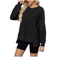 thumbnail image 1 of Tumotour Chandails pour Femmes à Col Rond à Manches Longues Chandails à Capuchon de Printemps Hauts Amples Décontractés Chandail à Enfiler Hauts Unis Légers Confortables Tenues de Mode d'Automne Vêtements 2025, 1 of 8