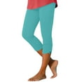 thumbnail image 2 of Womens Capri Pants Casual Cropped Pants Drawstring Hem Stretchy High Waisted Leggings Comfy Summer Cropped Yoga Pants Loungewear(Sky Blue,L), 2 of 8
