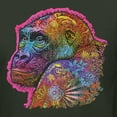 thumbnail image 2 of Colorful Neon Gorilla | Dean Russo Art Animal Lover Womens T-Shirt, Forest Green, Large, 2 of 6