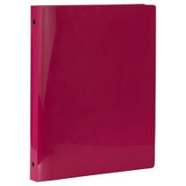 JAM Paper Plastic 3/4 in Binders, 3 Metal Rings, Magenta, 1/Pack