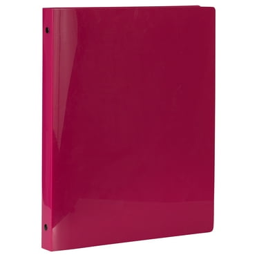 JAM Paper Plastic 3/4 in Binders, 3 Metal Rings, Magenta, 1/Pack