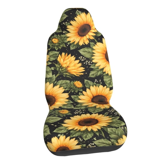 Sunflower Floral Car Seat Covers Stretch Car Seat Protectors Universal Fit