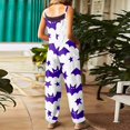 thumbnail image 4 of Stralyhd Halloween Women's Jumpsuits Halloween Holiday Square Neck Jumpsuit Party Jumpsuits with Pockets Halloween Pumpkin Print Wide Leg Trousers Light Purple S, 4 of 7