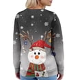 thumbnail image 4 of Women's Fashion Long Sleeve Christmas Snowman Snowflake Print Jacket Cardigan for Holiday Party and Casual Daily Wear,Gray,2XL, 4 of 5