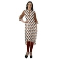 thumbnail image 3 of Moomaya Printed Mandarin Collar Knee Length Tunic Kurti For Women Clothing Wear, 3 of 6