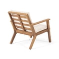 thumbnail image 5 of Christopher Knight Home Carlos Outdoor Acacia Wood Club Chairs with Cushions Set of 2, Brown Patina Finish, Cream, 5 of 9