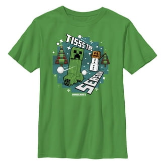 Minecraft Boys Holiday Creeper Graphic T-shirt, Size 4-18