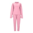 thumbnail image 4 of Lilgiuy Two Piece Outfits for Women Casual Crew Neck Sweatshirt 2PC Tracksuit with Jogger Sweatpants Basic Irregular Hem Pullover Sweatsuit Sets Pink(S-4XL), 4 of 4
