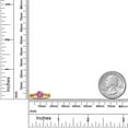 thumbnail image 3 of Gem Stone King 18K Yellow Gold Plated Silver Pink Created Sapphire Engagement Engagement Ring for Women (1.19 Cttw, Gemstone September Birthstone, Round 6MM, Size 7), 3 of 3