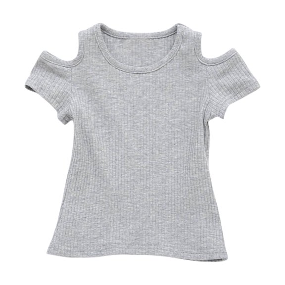 FDDMis Spin Tops for Kids Scoop Neck Top Dance Top Cute Shirts Y2k Baby Clothes for Girls Junior Clothes Teen Girls Toddler Girl Clothes, 12-18 Months