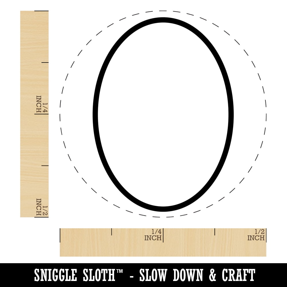 Oval Outline Self-Inking Rubber Stamp Ink Stamper - Blue Ink - Mini 1/2 Inch