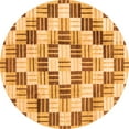 thumbnail image 1 of Ahgly Company Indoor Round Checkered Orange Modern Area Rugs, 5' Round, 1 of 4