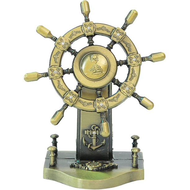 Adornos de timón de Metal, artesanía Retro de aleación de Zinc, decoración de oficina, modelo de timón de piloto de barco, estatua de adornos