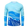 thumbnail image 4 of Weilanxin Men's Swim Shirt UPF 50+ UV Sun Protection Quick Dry Rash Ruard Shirts Long Sleeve Surf Shirt Fishing Beach T-Shirt Seagull 2XL, 4 of 8
