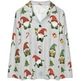 thumbnail image 4 of HPINK-T Womens Pajamas Set Christmas Gnomes Winter Soft Long Sleeve Sleepwear Button Down Nightwear Pj Lounge Sets, 4 of 6