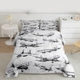 thumbnail image 2 of Homewish Grey Airplane Boy 3-Piece Full Size Comforter Sets,Transportation Theme Bedding Comforter Set,Aircraft Airplane Lightweight Bedding Sets,Super Cozy Room Decor, 2 of 8